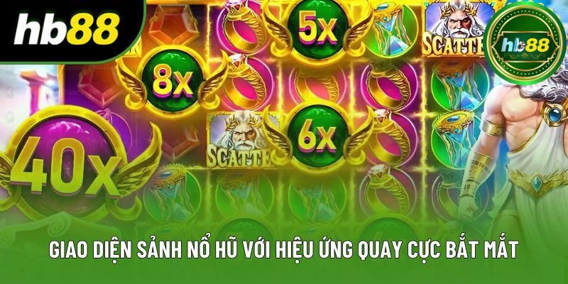 Giao diện quay hũ với hiệu ứng chiến thắng rực rỡ Giao diện quay hũ với hiệu ứng chiến thắng rực rỡ